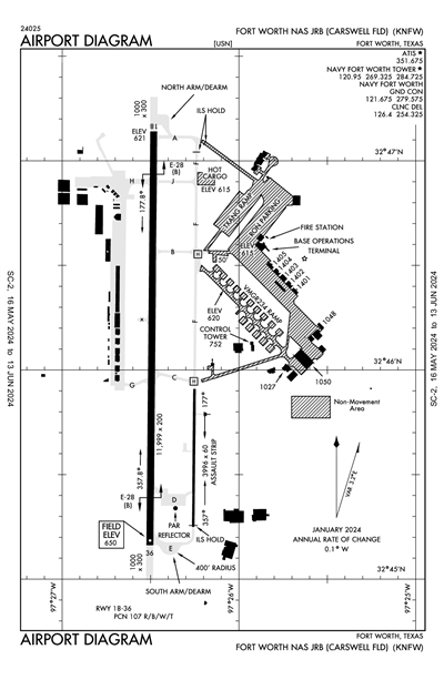 FORT WORTH NAS JRB (CARSWELL FLD) - Airport Diagram