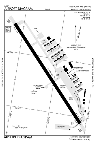 ELLSWORTH AFB - Airport Diagram