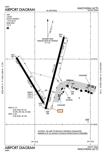 WACO RGNL - Airport Diagram