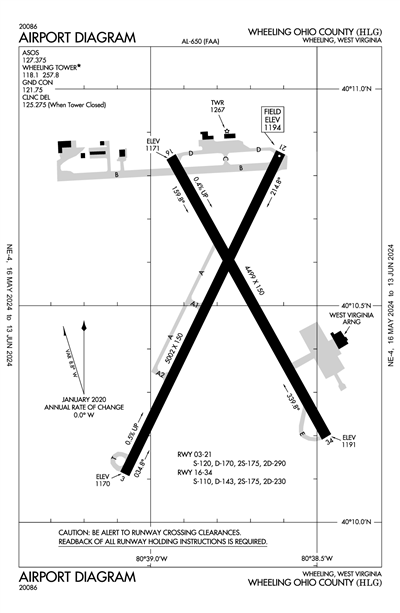 WHEELING OHIO COUNTY - Airport Diagram