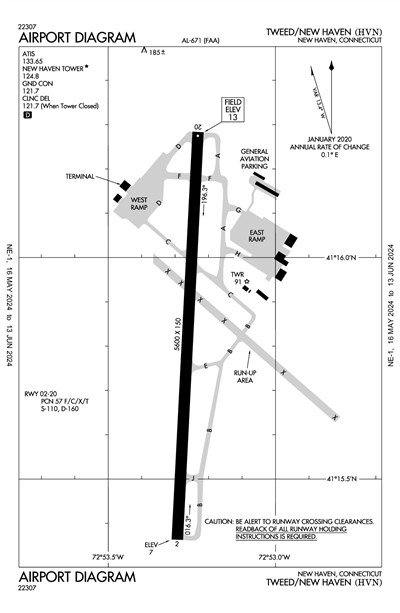 TWEED/NEW HAVEN - Airport Diagram
