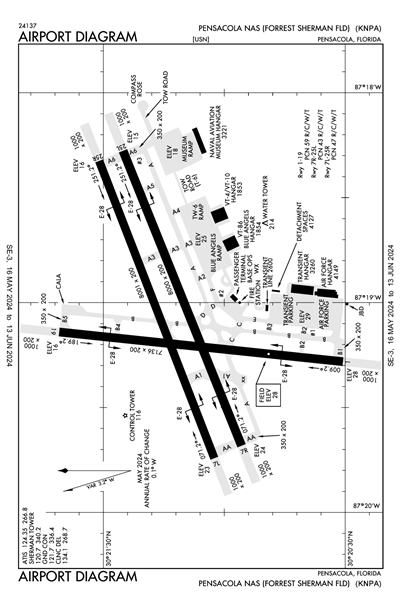 PENSACOLA NAS (FORREST SHERMAN FLD) - Airport Diagram