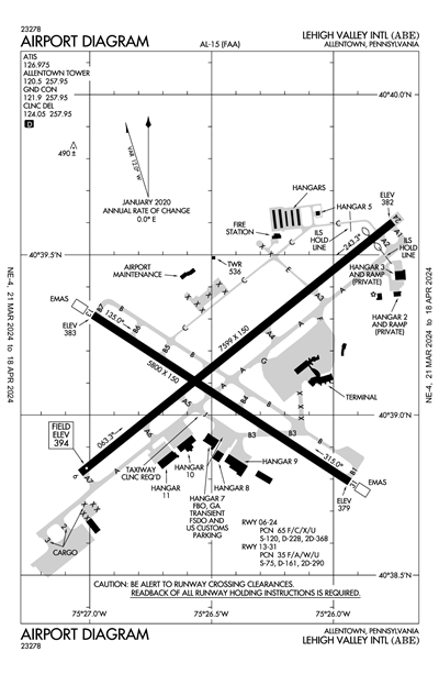 LEHIGH VALLEY INTL - Airport Diagram