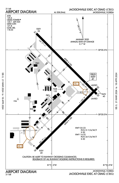 JACKSONVILLE EXEC AT CRAIG - Airport Diagram