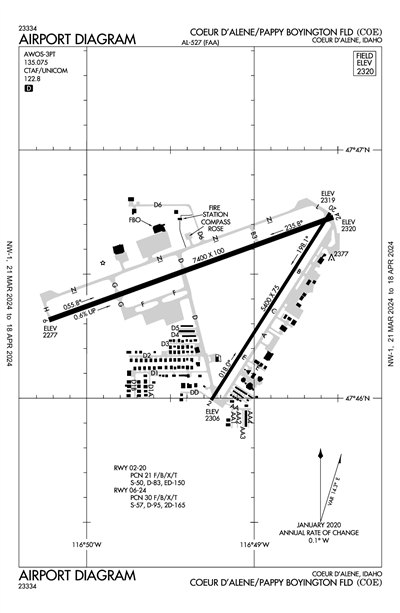 COEUR D'ALENE/PAPPY BOYINGTON FLD - Airport Diagram