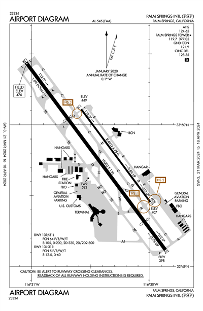 PALM SPRINGS INTL - Airport Diagram
