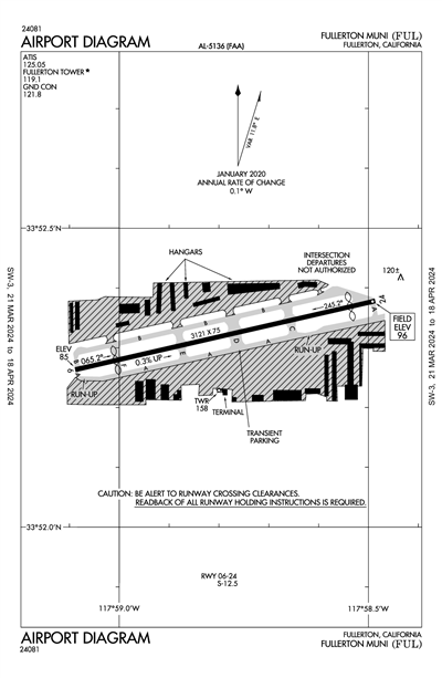 FULLERTON MUNI - Airport Diagram
