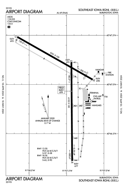 SOUTHEAST IOWA RGNL - Airport Diagram
