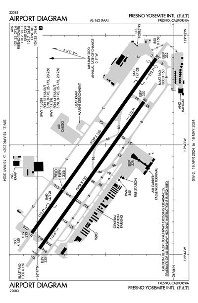 FRESNO YOSEMITE INTL - Airport Diagram