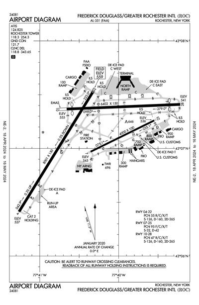 FREDERICK DOUGLASS/GREATER ROCHESTER INTL - Airport Diagram