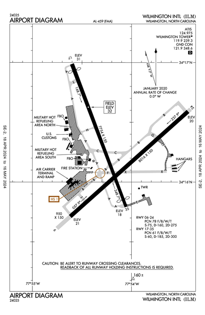 WILMINGTON INTL - Airport Diagram