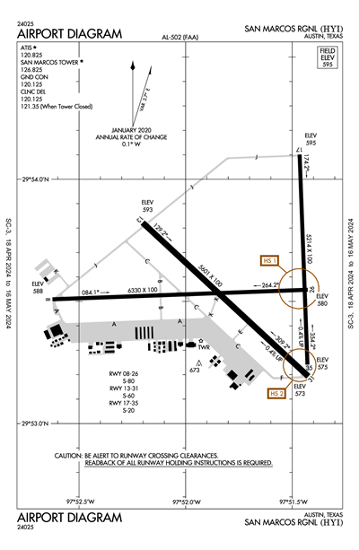 SAN MARCOS RGNL - Airport Diagram