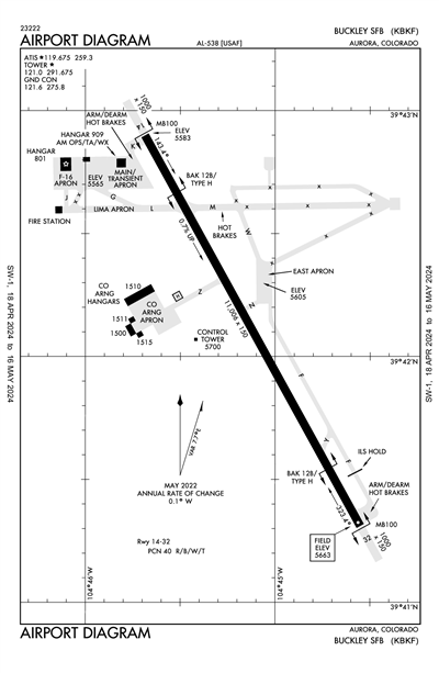 BUCKLEY SPACE FORCE BASE - Airport Diagram