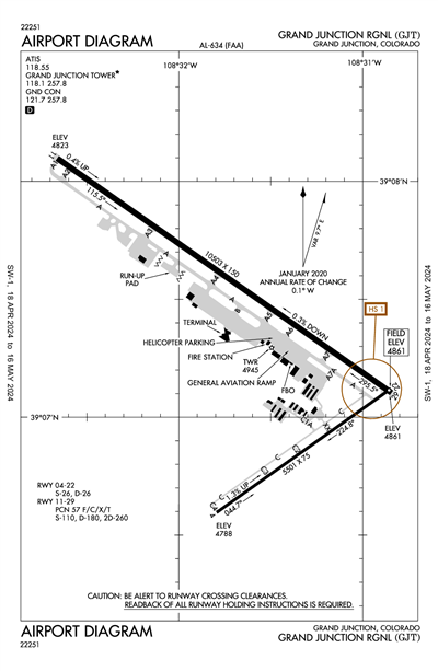 GRAND JUNCTION RGNL - Airport Diagram