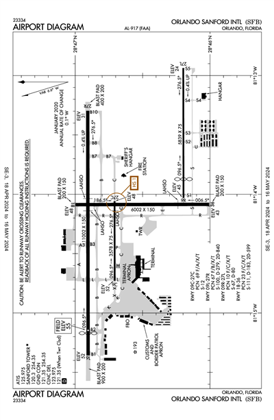 ORLANDO SANFORD INTL - Airport Diagram