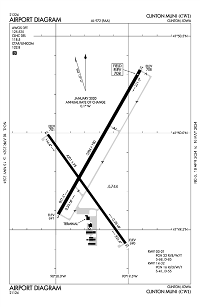 CLINTON MUNI - Airport Diagram