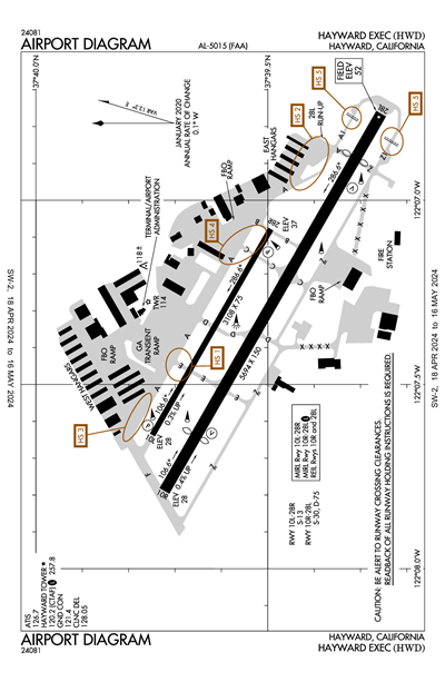 HAYWARD EXEC - Airport Diagram