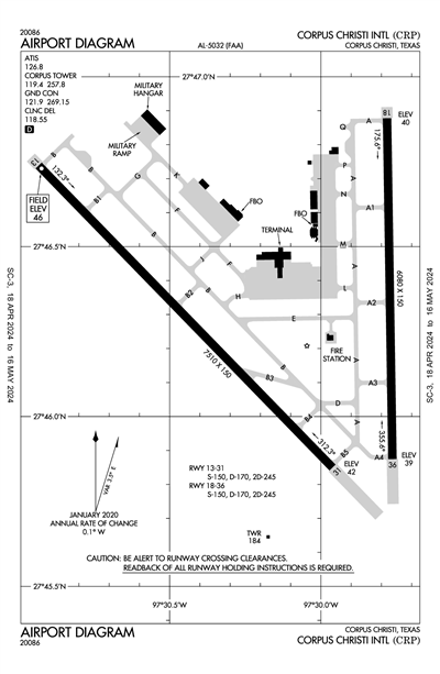 CORPUS CHRISTI INTL - Airport Diagram