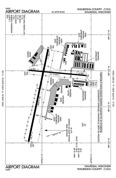 WAUKESHA COUNTY - Airport Diagram