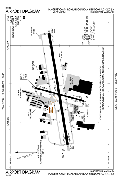 HAGERSTOWN RGNL/RICHARD A HENSON FLD - Airport Diagram