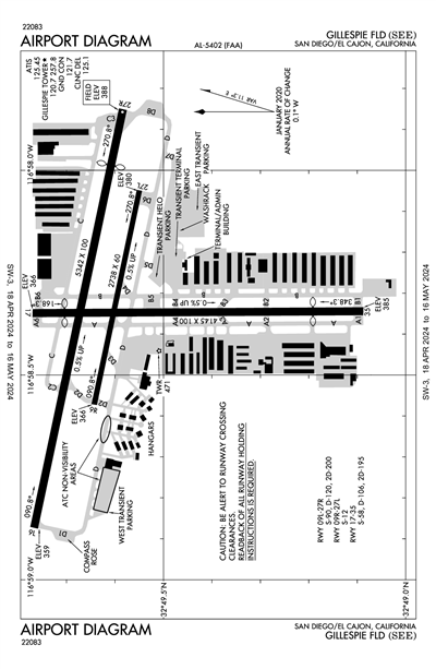 GILLESPIE FLD - Airport Diagram