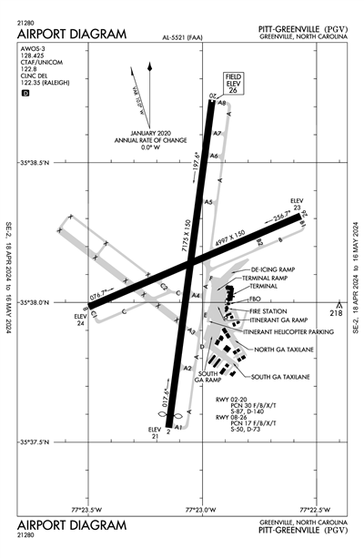PITT-GREENVILLE - Airport Diagram