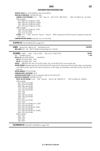 COLUMBIA - Airport Diagram