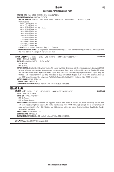 INDIAN CREEK USFS - Airport Diagram