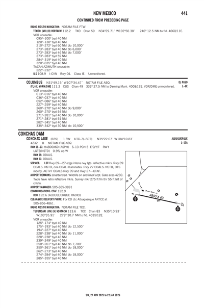 CONCHAS LAKE - Airport Diagram