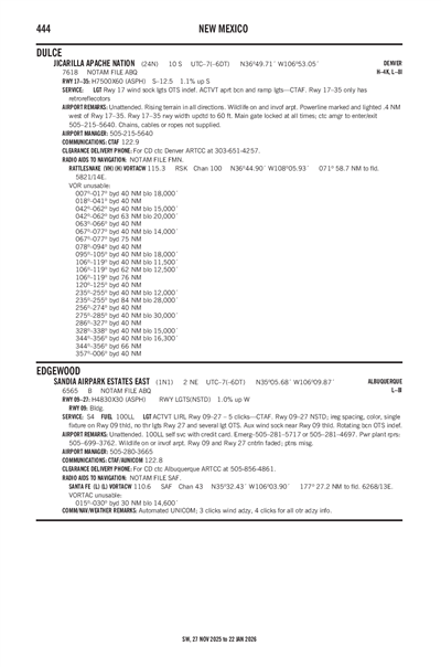 JICARILLA APACHE NATION - Airport Diagram