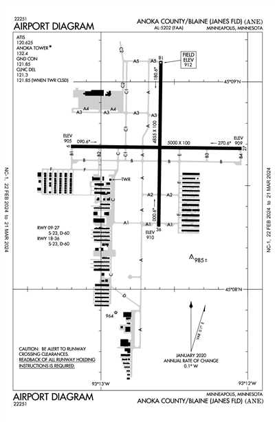 ANOKA COUNTY/BLAINE (JANES FLD) - Airport Diagram