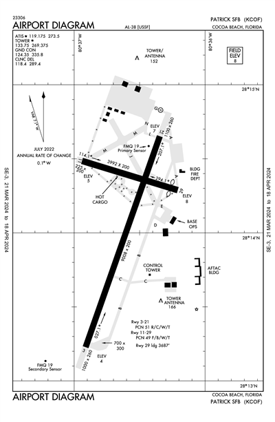 PATRICK SPACE FORCE BASE - Airport Diagram