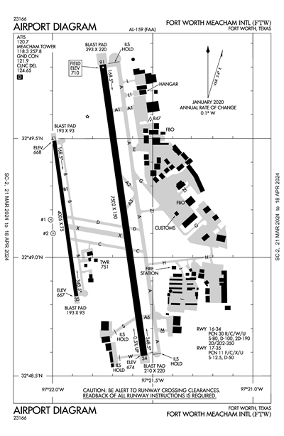 FORT WORTH MEACHAM INTL - Airport Diagram