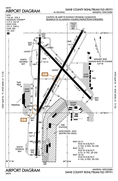 DANE COUNTY RGNL/TRUAX FLD - Airport Diagram