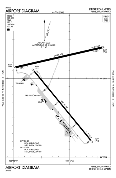 PIERRE RGNL - Airport Diagram