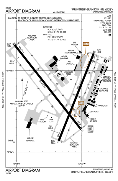 SPRINGFIELD-BRANSON NTL - Airport Diagram
