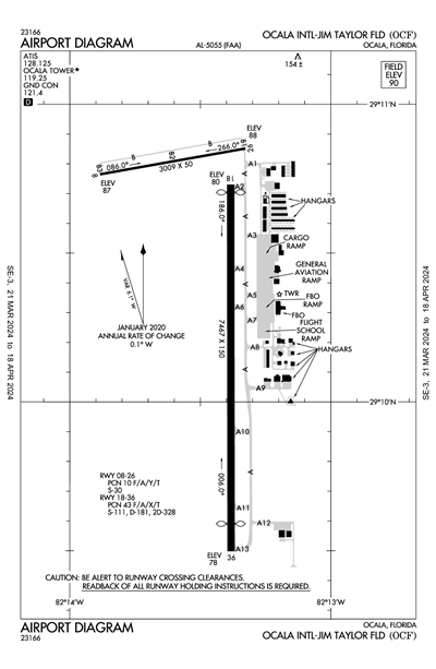 OCALA INTL-JIM TAYLOR FLD - Airport Diagram