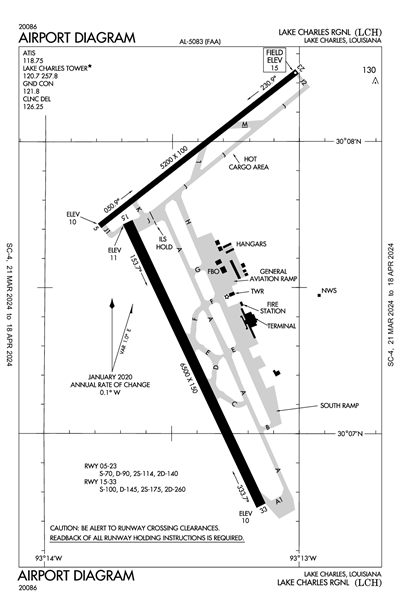 LAKE CHARLES RGNL - Airport Diagram