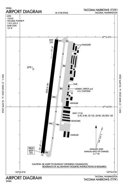 TACOMA NARROWS - Airport Diagram