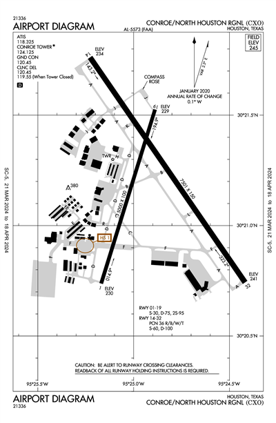 CONROE/NORTH HOUSTON RGNL - Airport Diagram