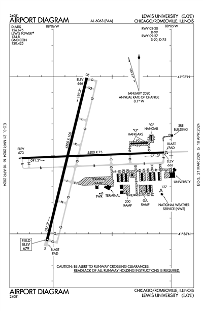 LEWIS UNIVERSITY - Airport Diagram