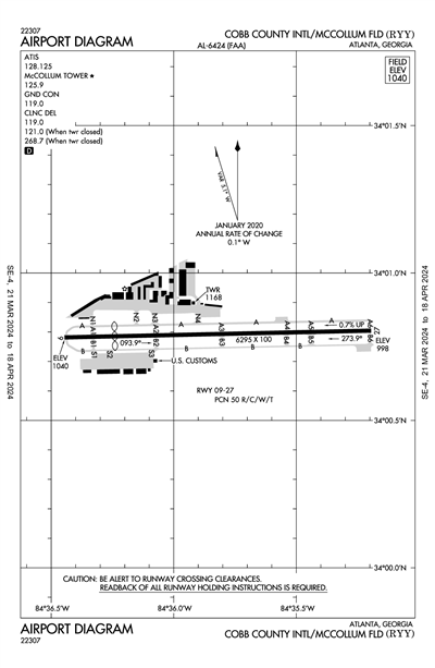 COBB COUNTY INTL/MCCOLLUM FLD - Airport Diagram