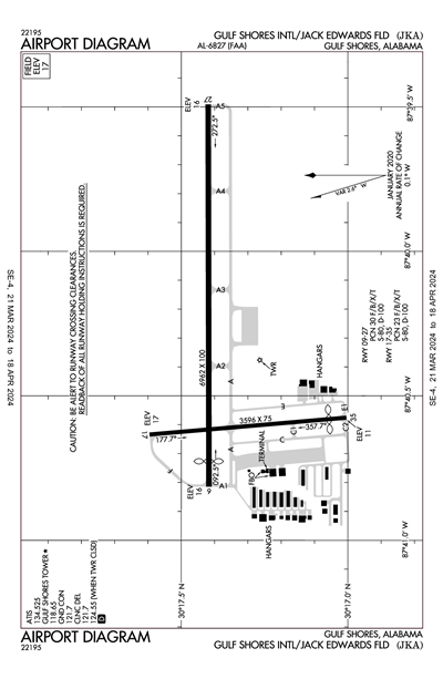 GULF SHORES INTL/JACK EDWARDS FLD - Airport Diagram