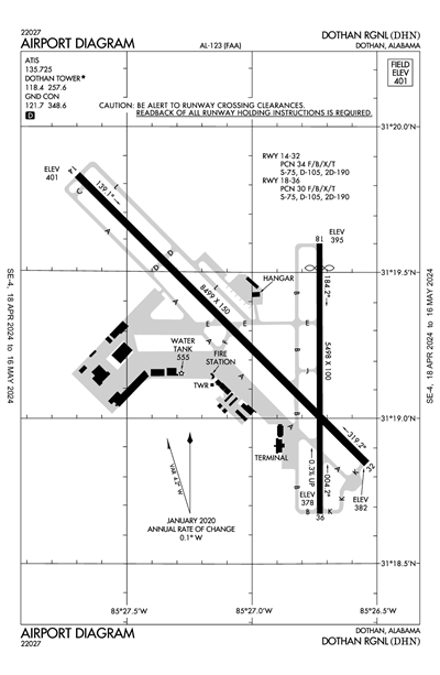 DOTHAN RGNL - Airport Diagram