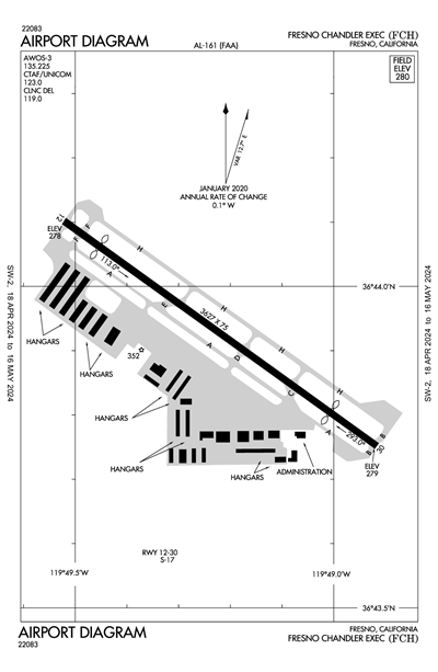 FRESNO CHANDLER EXEC - Airport Diagram