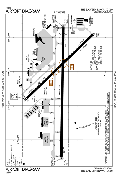 THE EASTERN IOWA - Airport Diagram