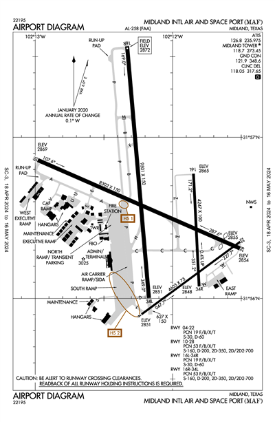 MIDLAND INTL AIR AND SPACE PORT - Airport Diagram