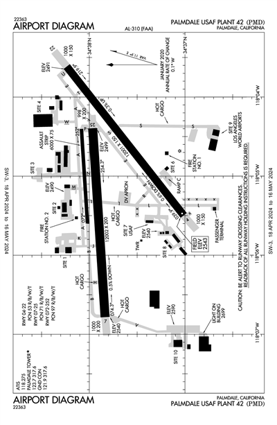 PALMDALE USAF PLANT 42 - Airport Diagram