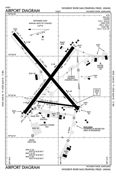 PATUXENT RIVER NAS (TRAPNELL FLD) - Airport Diagram