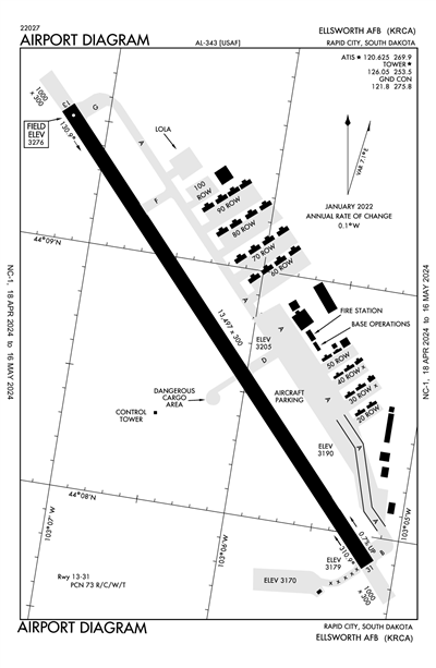 ELLSWORTH AFB - Airport Diagram